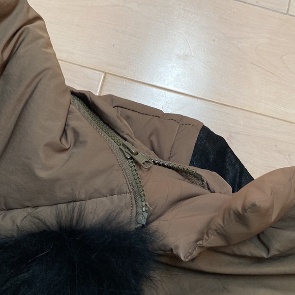 Maje leather sleeves raccoon fur hood warm removable sleeve down warm jacket 2 - Picture 13 of 15